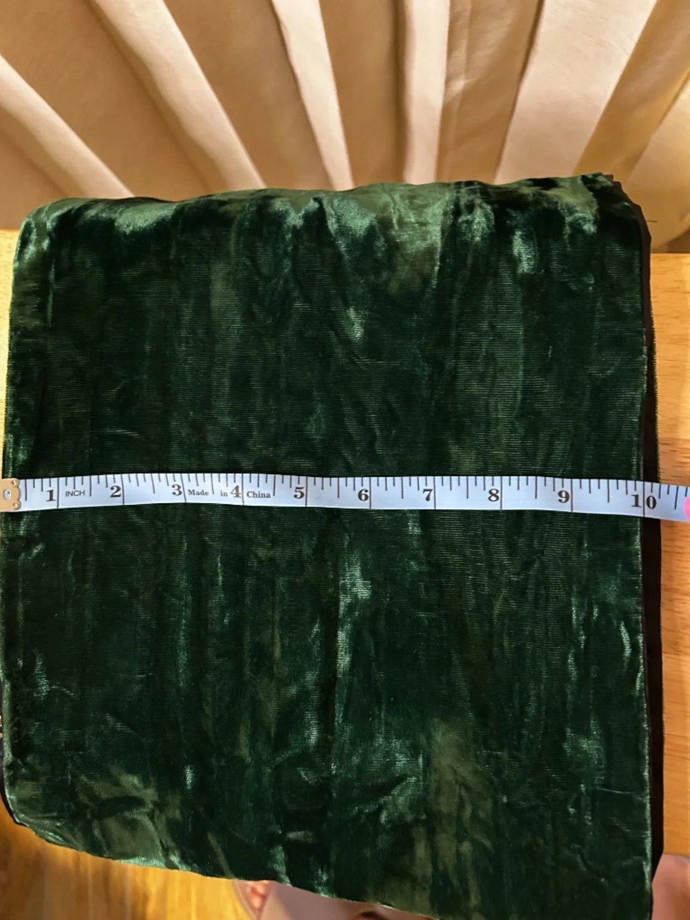 The Honey Collection Green Velvet Fringe Rectangle Scarf 52x10